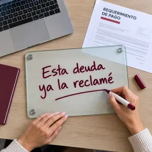 Requerimiento de pago y consulta de empresas de recobro y ficheros de morosos sobre un escritorio
