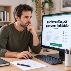 Hombre enviando una reclamación para salir de ASNEF por un préstamo indebido
